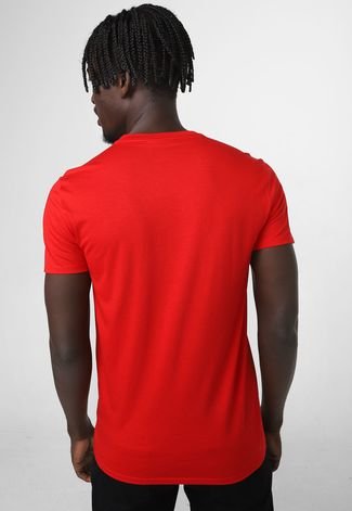 Camiseta Lacoste Algodão PIMA Logo Vermelha