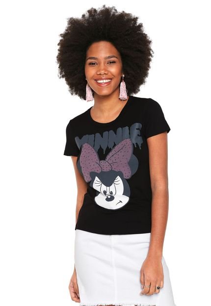 Camiseta Cativa Disney Estampada Preta - Marca Cativa Disney