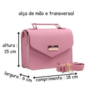 Bolsa Báu Pequena Com Alça Transversal Regulável Alça De Mão E Metais Premium Rosa