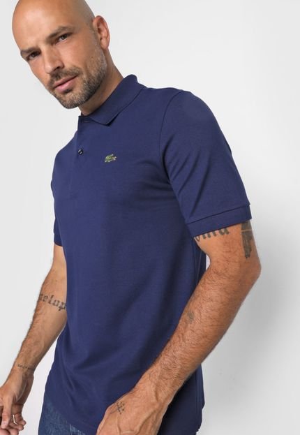 Camisa Polo Lacoste L!VE Reta Logo Azul-Marinho - Marca Lacoste