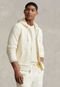 Blusa de Moletom Aberta Polo Ralph Lauren Com Capuz Off-White - Marca Polo Ralph Lauren