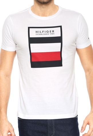 Camiseta Tommy Hilfiger estampada branca - Quadra 10