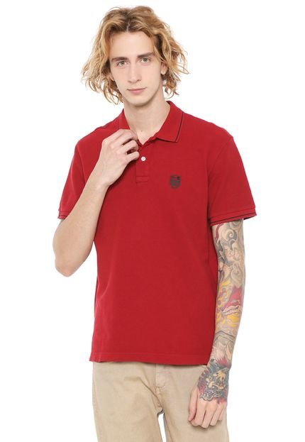 Camisa Polo Osklen Reta Embossed Vermelha - Marca Osklen