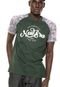 Camiseta New Era Raglan Camu Roses Brand Verde - Marca New Era
