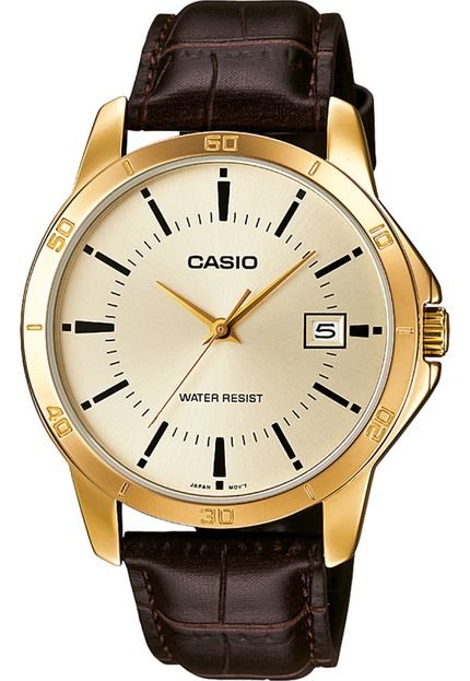 Relógio Casio MTP-V004GL-9AUDF Dourado/Marrom - Marca Casio