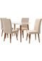 Conjunto Mesa de jantar Jade c/ 4 cadeiras 1,20x0,90 pÃƒÂ©s palito White RV Móveis Bege - Marca Rv Móveis