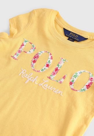 Blusa Polo Ralph Lauren Infantil Lettering Amarela