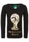 Camiseta Licenciados Copa do Mundo Fifa Ouro Juvenil Preta - Marca Licenciados Copa do Mundo