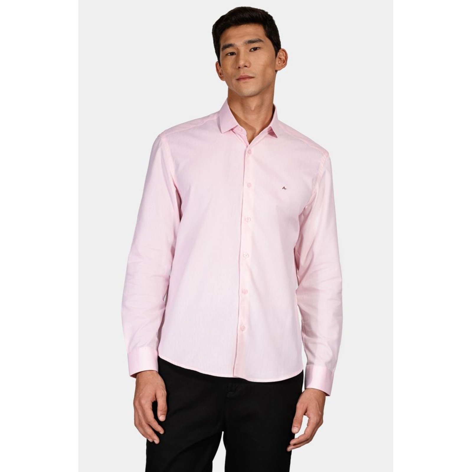 Camisa Aramis Regular Tricoline Maquinetado Fio 40 Rosa - G - Marca Aramis