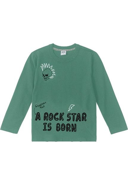 Camiseta Infantil Manga Longa Rovitex Kids  Verde - Marca Rovitex