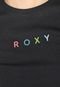 Blusa Cropped Roxy Colors Preta - Marca Roxy