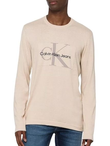 Suéter Calvin Klein Jeans Masculino Tricot Reissue Areia - Marca Calvin Klein