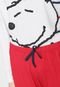 Pijama Snoopy by Fiveblu Estampado Branco/Vermelho - Marca Snoopy by Fiveblu