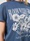 Camiseta Azul Estonada Flores - Marca Youcom