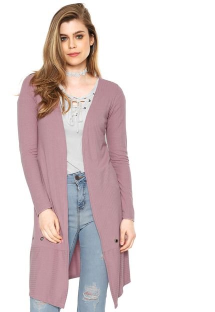 Cardigan FiveBlu Canelado Rosa - Marca FiveBlu