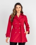 Trench Coat Transpassado Vermelho - Marca POLLEN