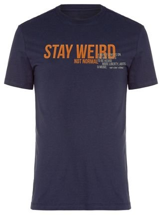 Camiseta Von der Volke Masculina Origineel Stay Weird Azul Marinho