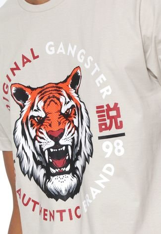 Camiseta Gangster Tigre Bege