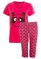 Pijama Puket Capri Panda Rosa - Marca Puket