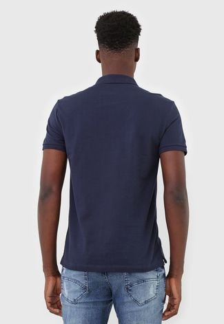 Camisa Polo Calvin Klein Slim Logo Azul-Marinho