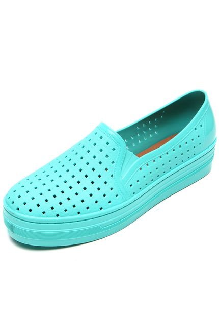 Slip On Flatform FiveBlu Vazado Verde - Marca FiveBlu