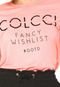 Camiseta Colcci Lettering Rosa - Marca Colcci