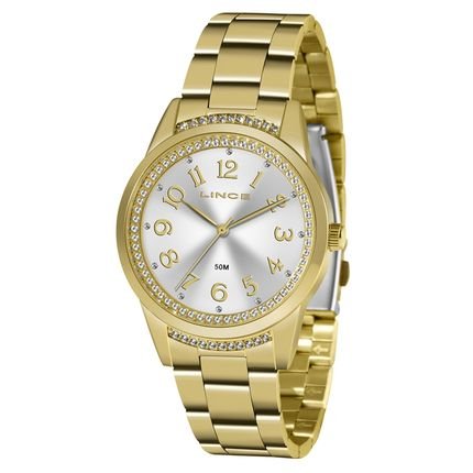 Relógio Lince Feminino Strass Dourado LRGJ125L-S2KX - Marca Lince