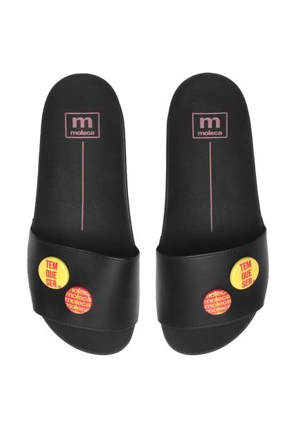 Chinelo Slide Moleca Botons Preto - Marca Moleca