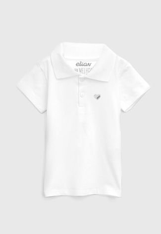 Camisa Polo Elian Infantil Lisa Branca