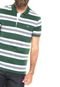 Camisa Polo Lacoste Regular Fit Listras Verde/Branca - Marca Lacoste