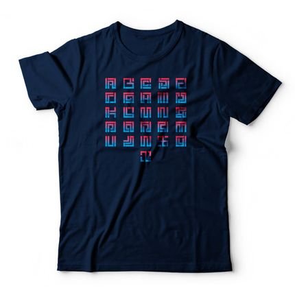 Camiseta Geometric Letters - Azul Marinho - Marca Studio Geek 
