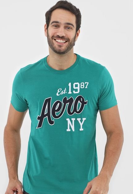 Camiseta Aeropostale Lettering Verde - Marca Aeropostale