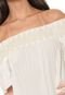 Blusa Marialícia Ombro a Ombro Off-White - Marca Marialícia