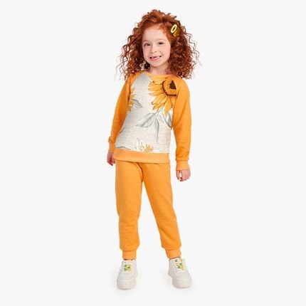 Conjunto Infantil Menina Nanai Estampa de Girassol Amarelo - Marca Nanai