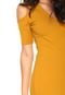 Vestido Colcci Curto Canelado Amarelo - Marca Colcci