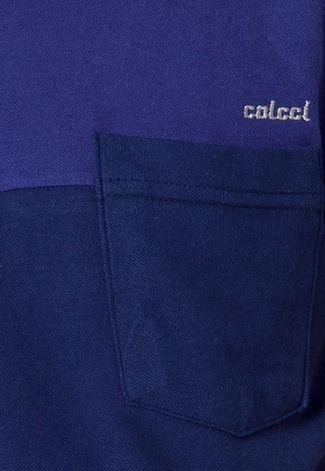 Camisa Polo Colcci Brasil Recorte Azul
