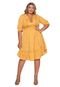 Vestido Almaria Plus Size Maxi Plus Crepe Amarelo - Marca Almaria Plus Size