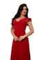 Vestido Longo Festa Meia taça  Convidadas Casamento Tubinho Sereia com Manguinha Lauanely Vermelho - Marca Cia do Vestido
