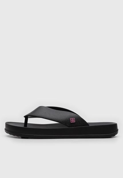 Rasteira Flatform Zaxy Lisa Preta - Marca Zaxy