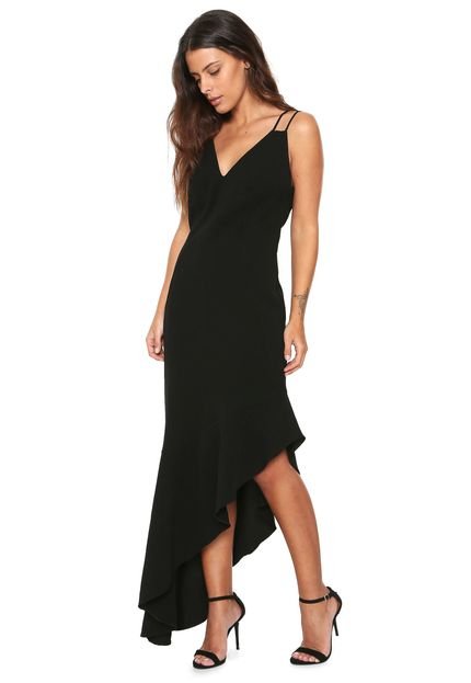 Vestido Morena Rosa Longo Decote Preto - Marca Morena Rosa