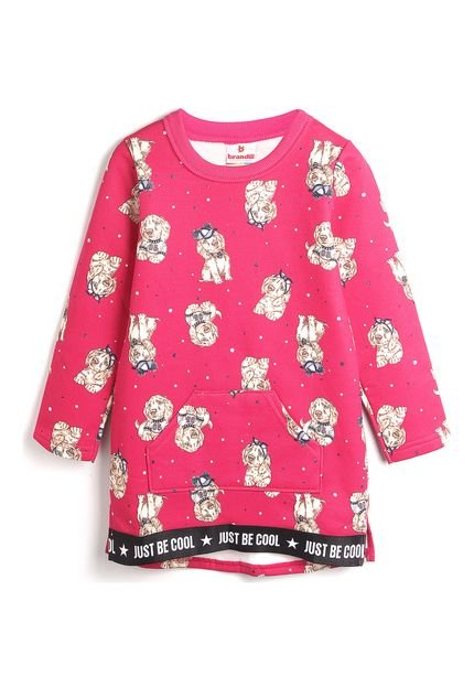 Vestido Brandili Infantil Cachorros Rosa - Marca Brandili