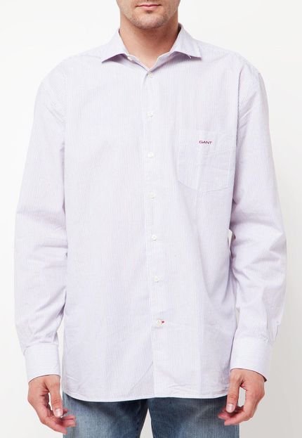 Camisa Gant Maine Poplin Spread Listrada - Marca Gant