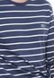 Camiseta Lacoste Listrada  Azul-marinho/Branca - Marca Lacoste