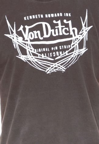 Camiseta Von Dutch Logo Degradê Cinza