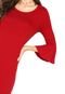 Vestido Marialícia Curto Liso Vermelho - Marca Marialícia