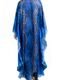 Vestido Kaftan Longo Cetim Estampado EXCLUSIVO Grafismo Organico Azul  - Marca 101 Resort Wear