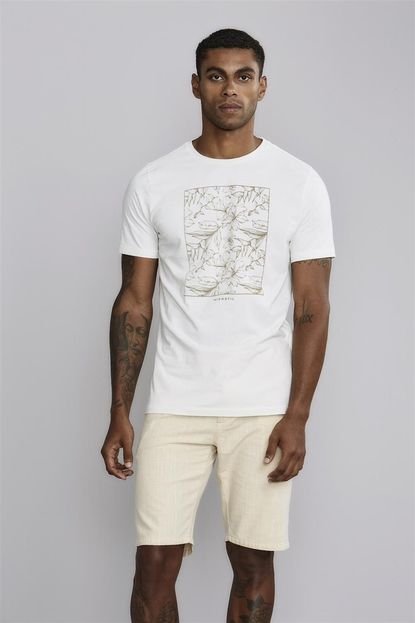 Camiseta Manga Curta Estampada Slim Fit - Off White P HIGHSTIL - Marca HIGHSTIL