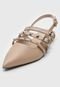 Sapatilha Slingback Via Marte Tachas Bege - Marca Via Marte