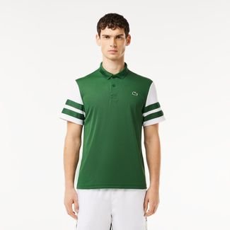 Camisa Polo Esportiva Colorblock Ultra-Dry para Tênis Verde