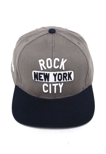 Boné Acostamento Rock New York Cinza/Marinho - Marca Acostamento